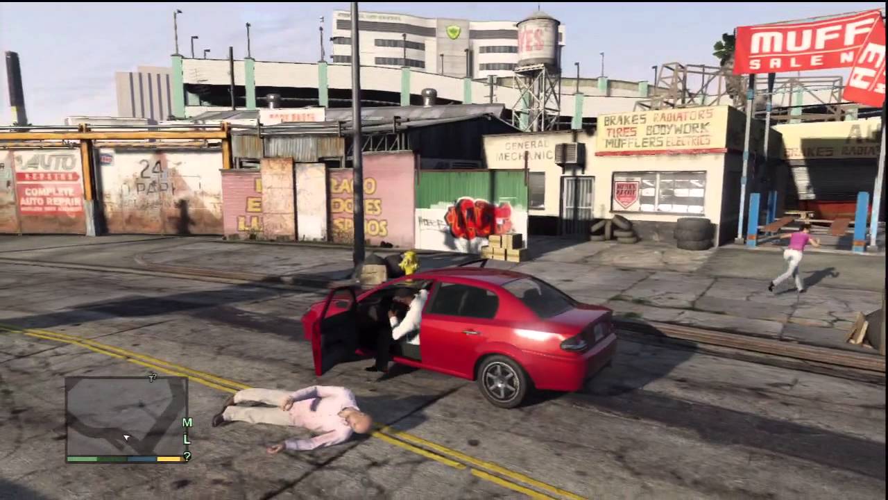 Jogabilidade de Grand Theft Auto V: Franklin rouba um carro de um set de filmagem e assassina Jackson Skinner - YouTube